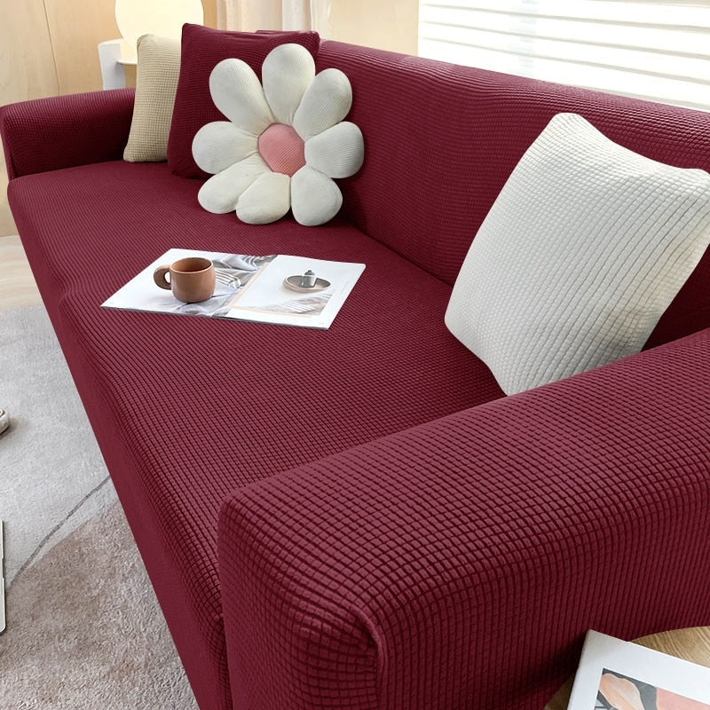 Elastischer Sofabezug als Schutzhülle für Sofa und Couch im Wohnzimmer – dehnbar, zum Überziehen, maschinenwaschbar, in 10 Farben