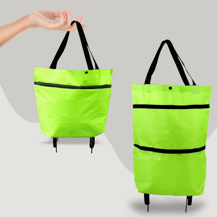 Faltbare Einkaufstasche mit Rollen als 2-in-1-Trolley für Einkauf, Wäsche und Reisen – geräumig, platzsparend verstaubar, in 6 Farben