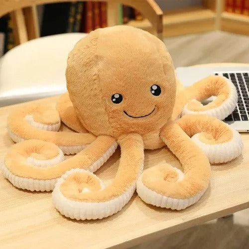 Riesiges Oktopus-Kuscheltier aus Plüsch für Kinderzimmer, Sofa und Vorlesestunde – Plüschtier mit 8 Armen, 5 Farben