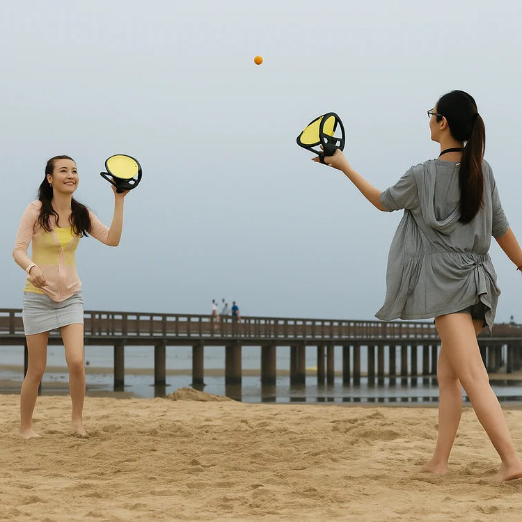 Outdoor-Fangball-Spielset zum Werfen und Fangen für Garten, Park, Strand und Camping – Spielset für Kinder und Erwachsene, 4 Farben