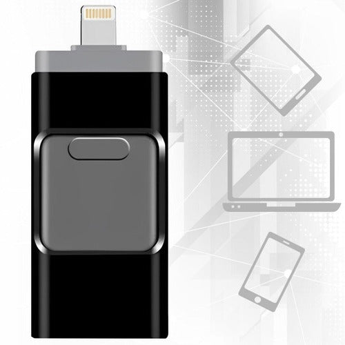 4-in-1-USB-Stick mit 32 GB für Smartphone, Tablet und PC – Lightning, USB-C, Micro-USB und USB-A, Datensicherung für Fotos und Videos, 4 Farben