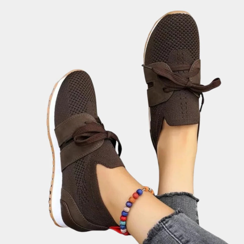 Damen-Sneaker mit weicher Innensohle für Alltag und elegante Outfits – gute Stütze, Größe 4 bis 9, in Schwarz, Rot, Grau, Dunkelblau oder Dunkelbraun