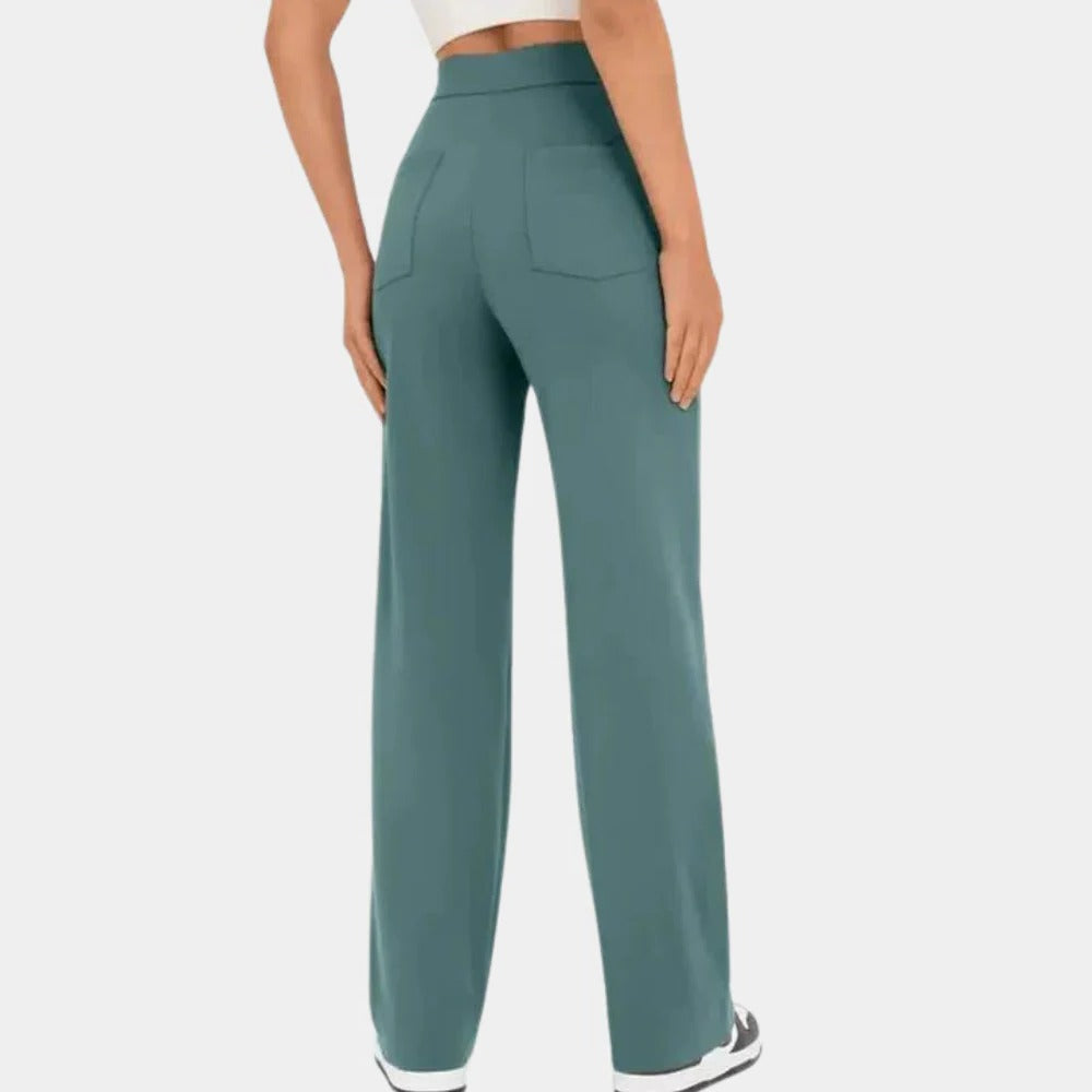 High-Waist-Hose für Damen für Büro, Alltag und Wochenende – hoher Bund, eleganter Schnitt, atmungsaktiver Stoff, S bis XL, 4 Farben