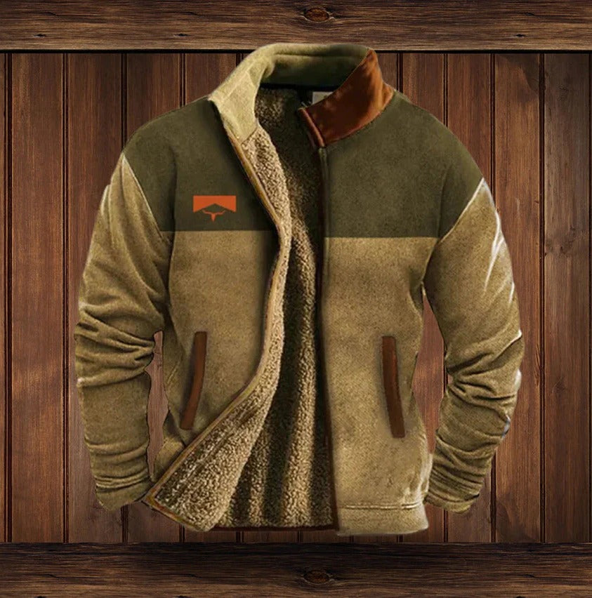 Herren-Fleecejacke mit hohem Kragen und Reißverschluss für Freizeit und Outdoor im Herbst und Winter – mit Taschen, S bis 5XL, 6 Ausführungen