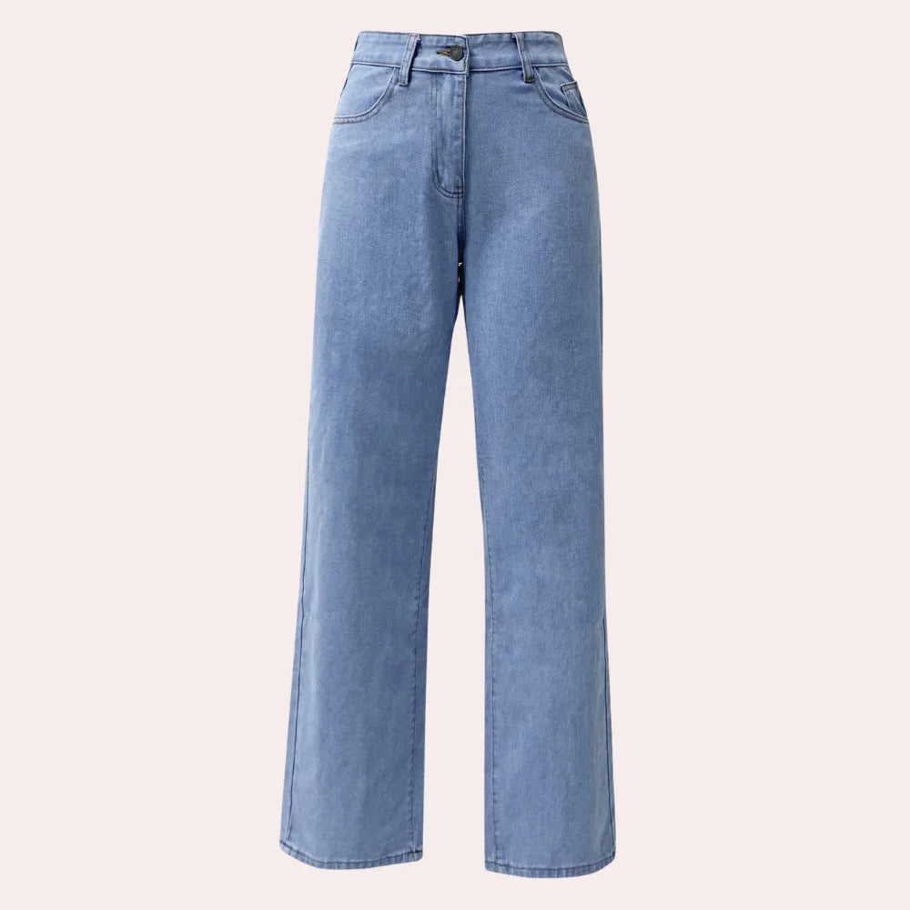Damen-Jeans mit hoher Taille aus Stretch-Denim für Alltag, Büro und Freizeit – lange Beinlänge, US 2 bis 10, Dunkelblau, Hellblau, Schwarz