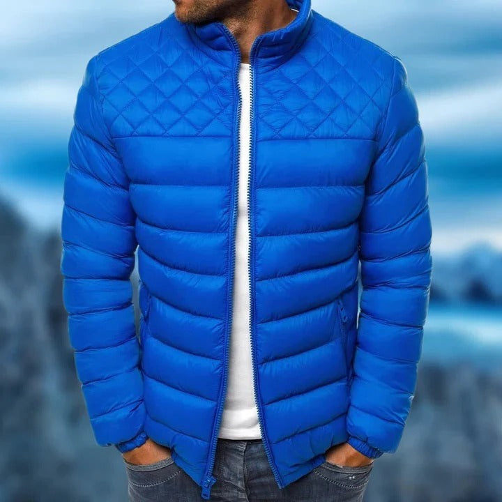 Wind- und wasserabweisende Steppjacke für Herren mit Kapuze für Alltag, Regen und Wind – S bis 3XL, Dunkelblau, Rot, Schwarz oder Blau