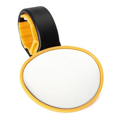 Fahrrad-Rückspiegel für den Lenker von Rennrad und Mountainbike – 360° drehbar, Befestigung per Band, Glas und ABS, ca. 9 × 5,8 cm, 3 Farben