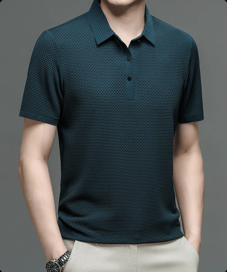 Herren-Poloshirt mit Mesh-Struktur für Sport, Freizeit und Meetings – kurzarm, atmungsaktiv, S bis 3XL, in 6 Farben von Weiß bis Schwarz