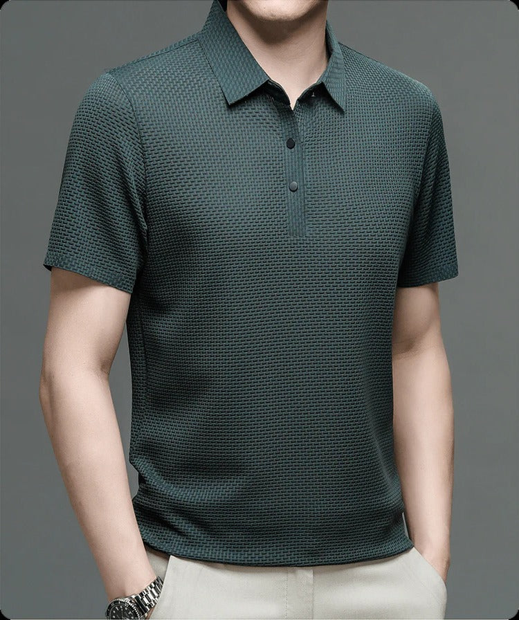 Herren-Poloshirt mit Mesh-Struktur für Sport, Freizeit und Meetings – kurzarm, atmungsaktiv, S bis 3XL, in 6 Farben von Weiß bis Schwarz