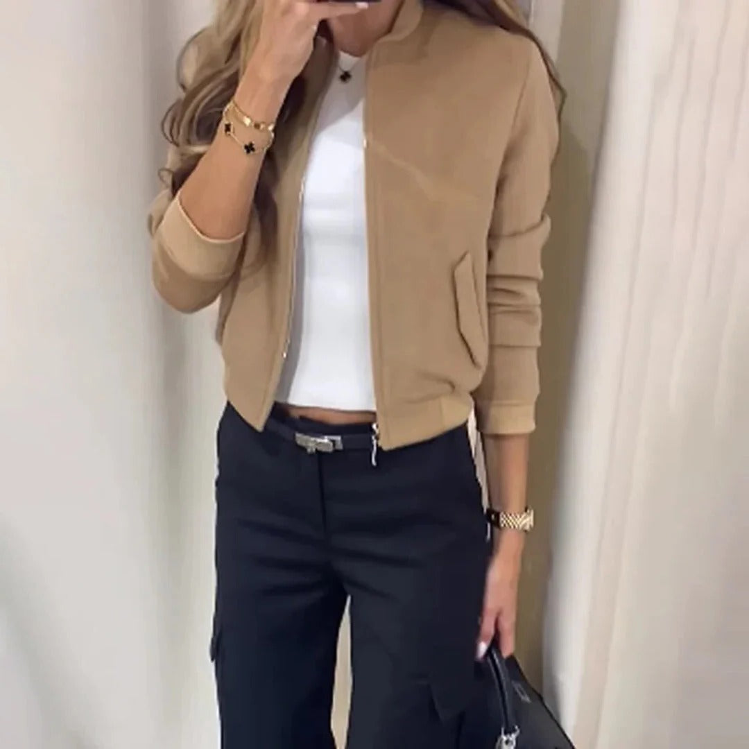 Elegante Damenjacke im schlichten Chic-Stil für Büro, Stadt und Abend – klare Linie, Übergangsjacke für Frühjahr und Herbst, XS bis L