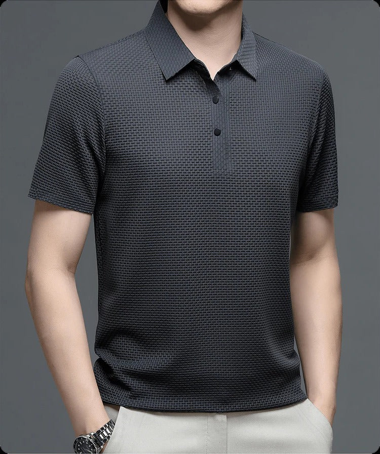 Herren-Poloshirt mit Mesh-Struktur für Sport, Freizeit und Meetings – kurzarm, atmungsaktiv, S bis 3XL, in 6 Farben von Weiß bis Schwarz