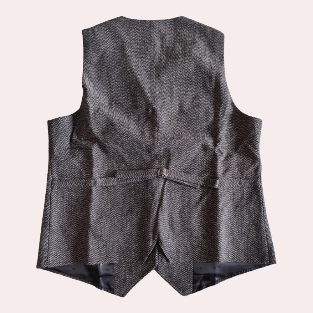 Herrenweste aus Wollmischung mit Knopfleiste und Taschen über dem Hemd oder unter der Jacke – 20 % Wolle, 80 % Polyester, XS bis 3XL, 7 Farben