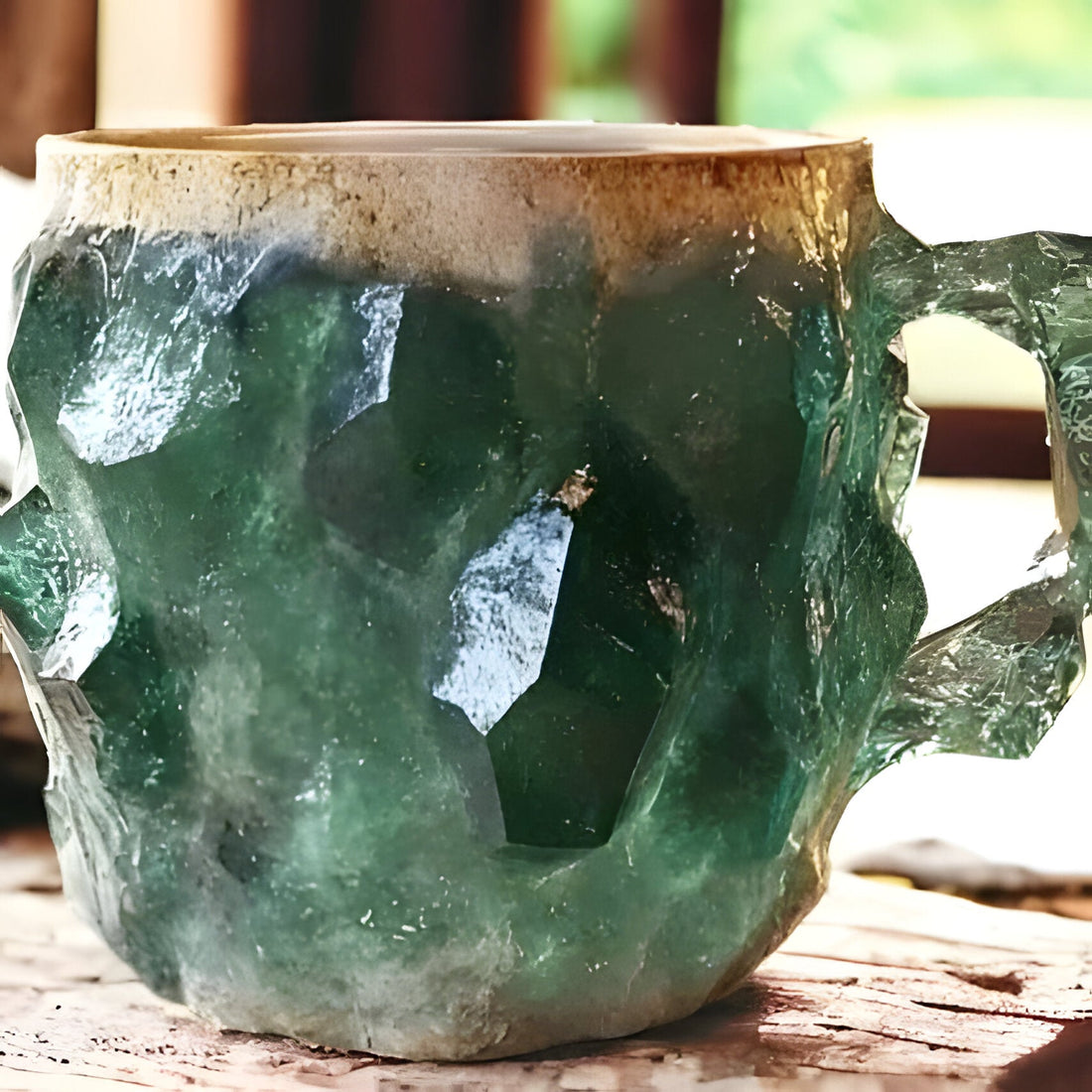 Kaffeetasse in Mineralkristall-Optik aus Kunstharz für Kaffee und Tee im Alltag – spülmaschinengeeignet, ergonomischer Henkel, in 12 Farben