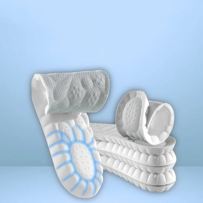 Weiche Einlegesohlen mit 4D-Dämpfung für Arbeitsschuhe, Stiefel und langes Stehen – atmungsaktiv, EU 35 bis 46, Orange, Grün, Schwarz, Grau