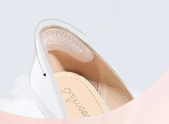 Transparente Silikon-Fersenpolster für Pumps, Loafer und Ballerinas gegen Rutschen aus der Ferse – Noppen, ca. 9,5 × 3 cm, mehrere Paare, XS bis XL
