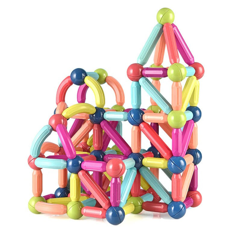 Magnetstäbe und Kugeln im 38-teiligen Set für Kinder zum Bauen von 3D-Figuren – Lernspielzeug für kreatives Bauen, bunte Bauteile, magnetisch