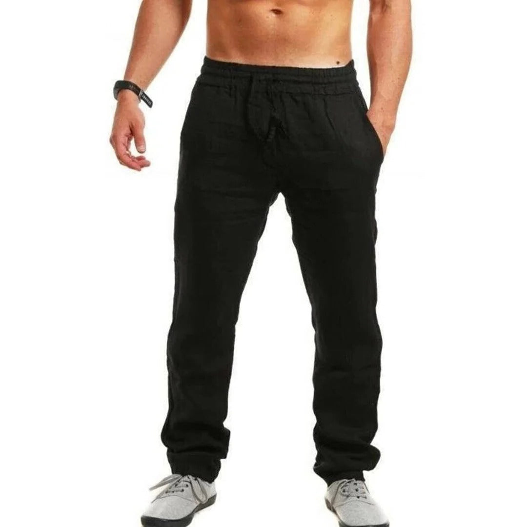 Leichte Leinenhose für Herren für Frühling, Sommer und Strand – luftig, atmungsaktiv, S bis 3XL, 7 Farben von Weiß bis Schwarz