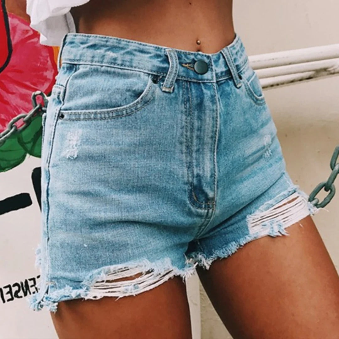 Kurze Jeansshorts für Damen aus Denim für Sommer, Urlaub und Festival – vielseitig kombinierbar, pflegeleicht, Größen XS bis XL