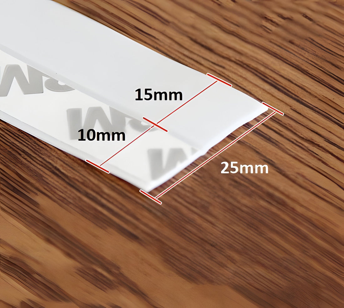 Selbstklebende Dichtungsleiste für Türen und Fenster gegen Zugluft – 5 m × 2,5 cm, zuschneidbar, flexibel, Schwarz, Grau, Transparent oder Weiß