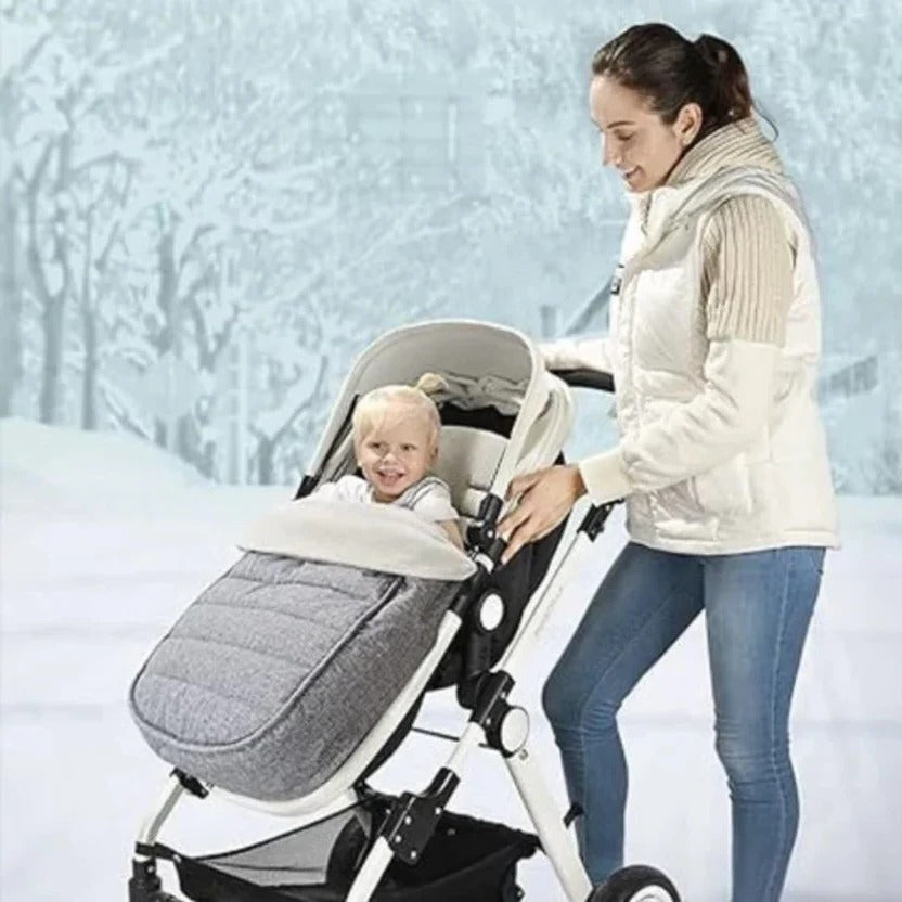 Universal-Fußsack für den Kinderwagen für Herbst und Winter – warm gefüttert, passt auf Kinderwagen und Buggy, Grau, Schwarz oder Rosa