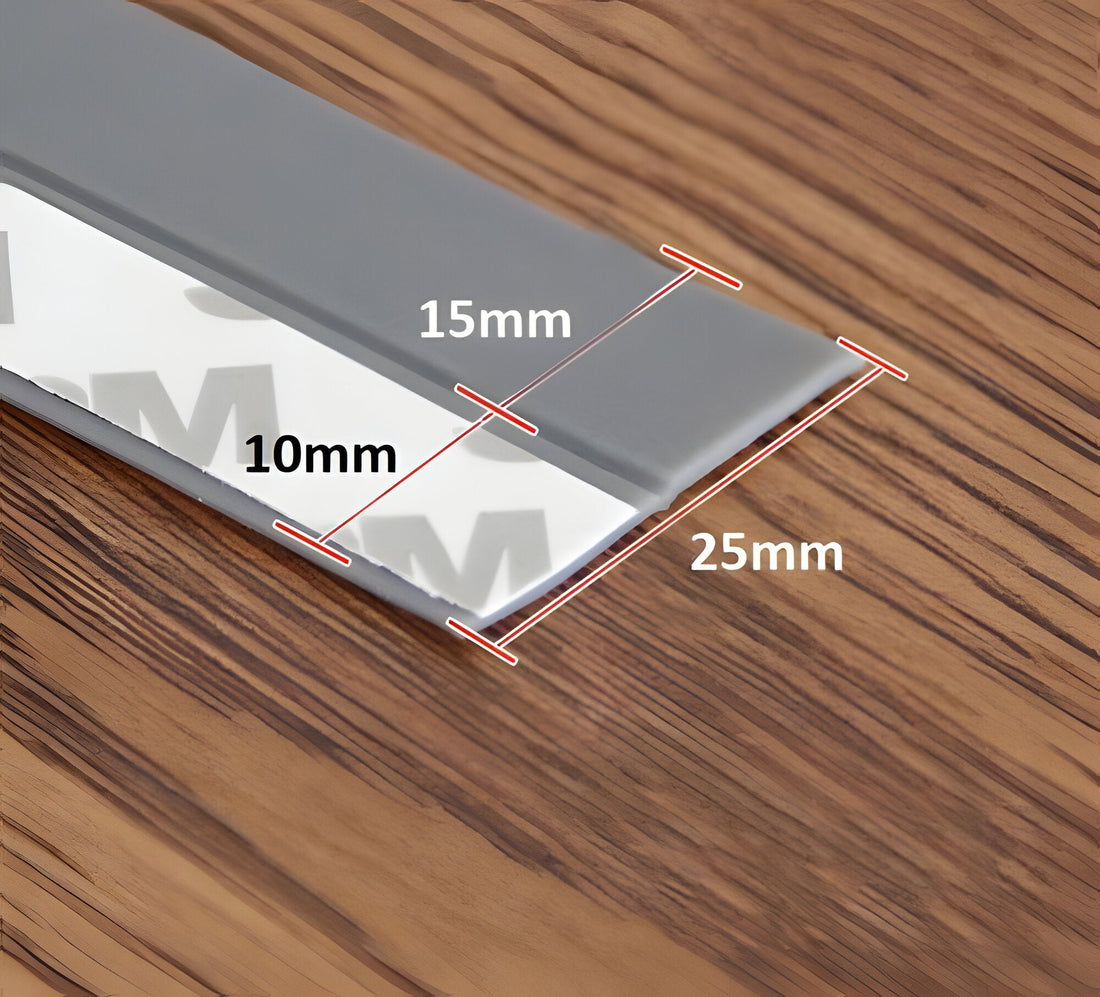 Selbstklebende Dichtungsleiste für Türen und Fenster gegen Zugluft – 5 m × 2,5 cm, zuschneidbar, flexibel, Schwarz, Grau, Transparent oder Weiß