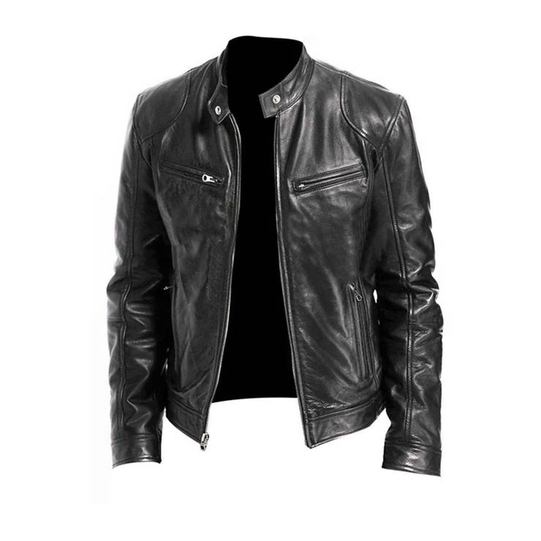 Herrenjacke aus Kunstleder (PU) mit weichem Innenfutter als Sommer- und Übergangsjacke – klassischer Schnitt, XS bis 2XL, 4 Farben