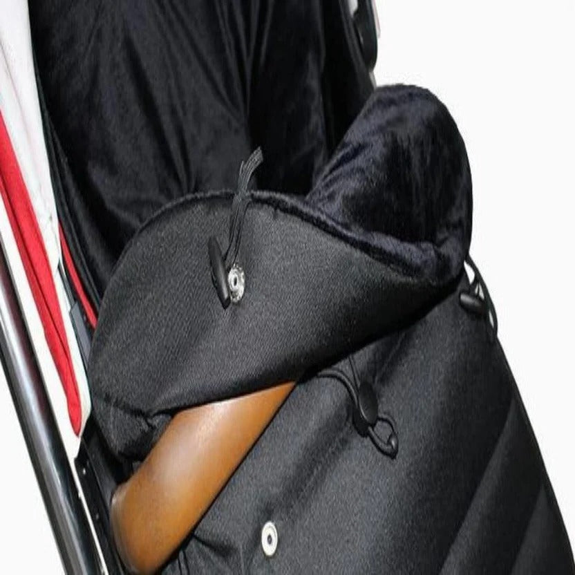 Universal-Fußsack für den Kinderwagen für Herbst und Winter – warm gefüttert, passt auf Kinderwagen und Buggy, Grau, Schwarz oder Rosa