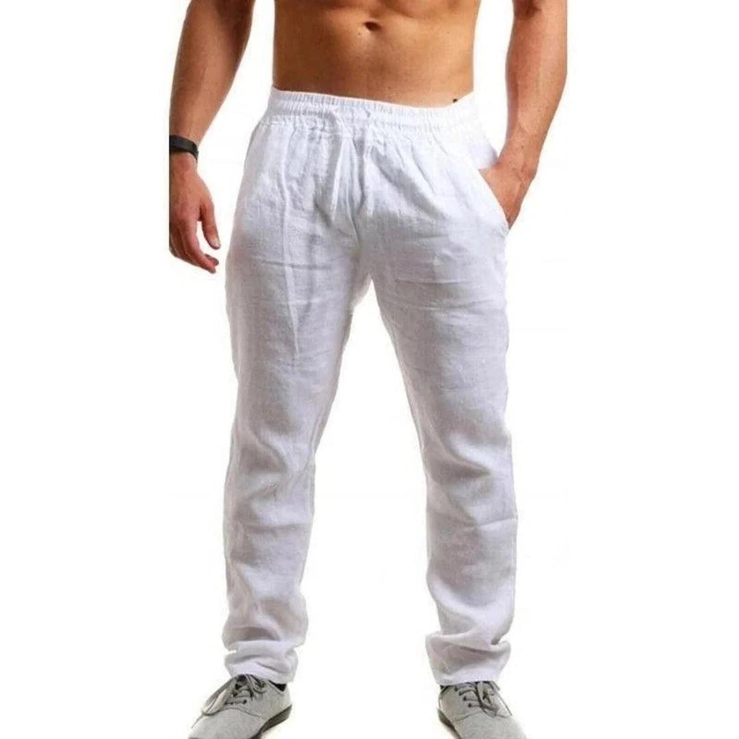 Leichte Leinenhose für Herren für Frühling, Sommer und Strand – luftig, atmungsaktiv, S bis 3XL, 7 Farben von Weiß bis Schwarz