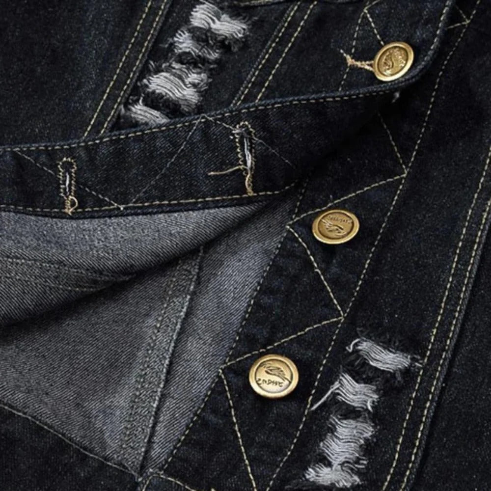 Retro-Jeansweste für Herren im Vintage-Look für Festival, Konzert und Freizeit – ärmellos, Denim, kombinierbar mit Shirt und Hoodie, S bis XL