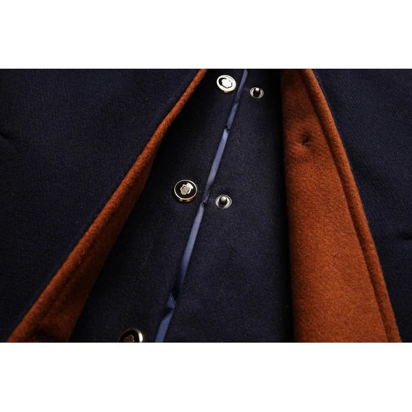Herrenmantel aus reiner Wolle im klassischen, zeitlosen Design für jeden Kleidungsstil – wärmend, S bis 3XL, Braun, Blau, Schwarz oder Grau