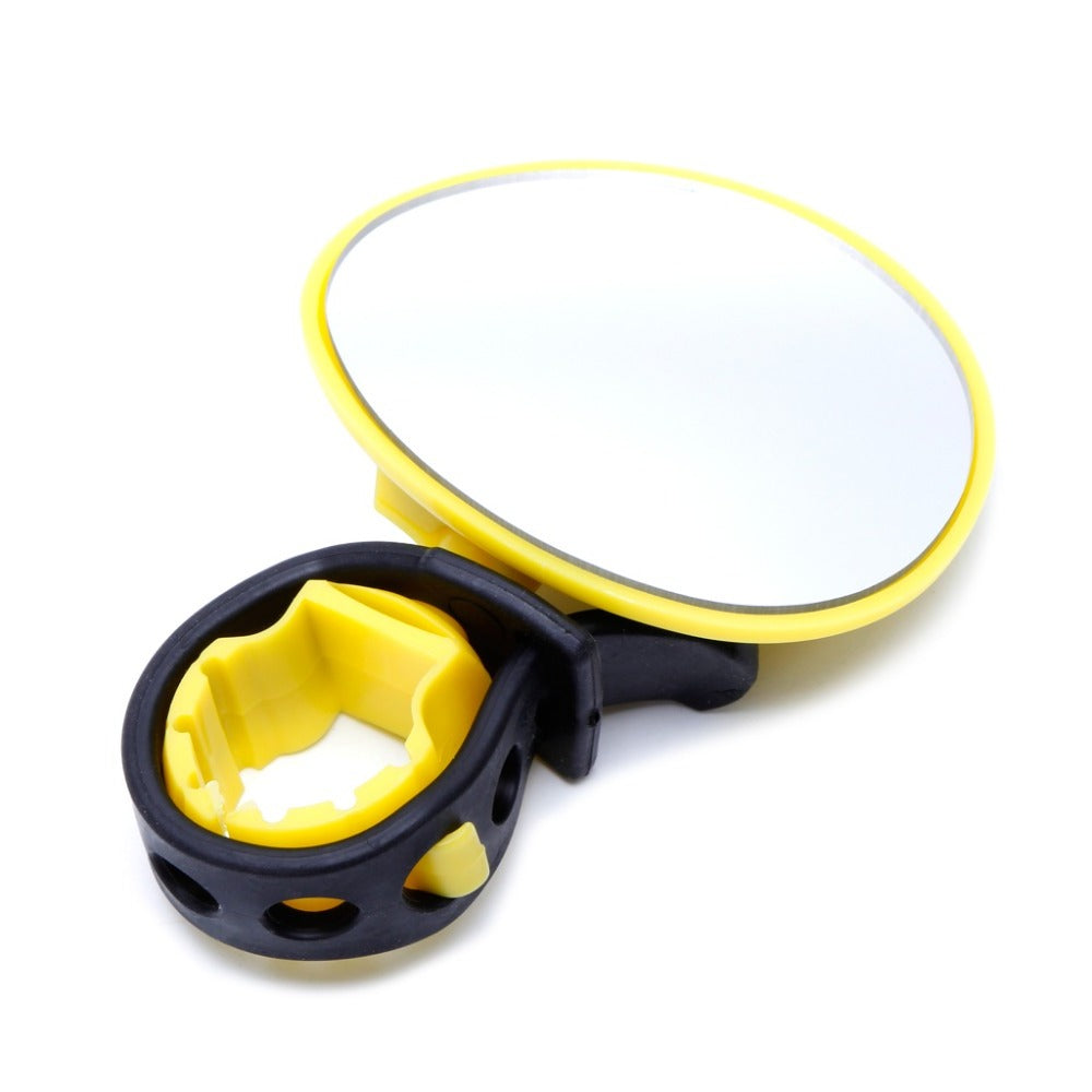 Fahrrad-Rückspiegel für den Lenker von Rennrad und Mountainbike – 360° drehbar, Befestigung per Band, Glas und ABS, ca. 9 × 5,8 cm, 3 Farben