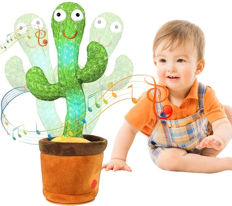 Tanzender Kaktus mit Soundreaktion als lustiges Spielzeug für Kinder und Erwachsene – wackelt auf Geräusche, grüne Kaktusfigur