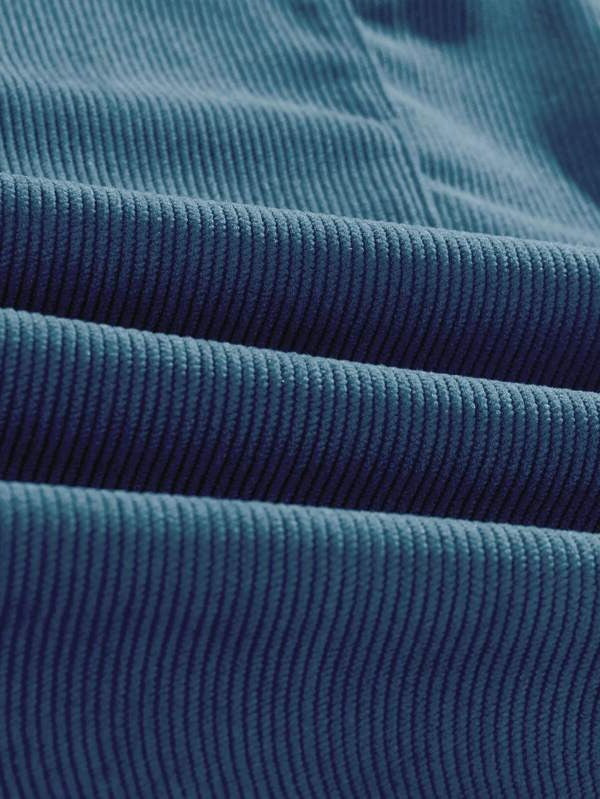 Kurze Cordhose für Herren aus 100 % Polyester mit leichtem Stretch für Freizeit und Zuhause – bequeme Passform, S bis 2XL, 10 Farben