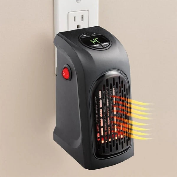 Kompaktes Steckdosen-Heizgerät mit Digitalanzeige, Timer und Fernbedienung für kleine Räume – 400 W, einstellbar 15–32 °C, 2 Heizprogramme