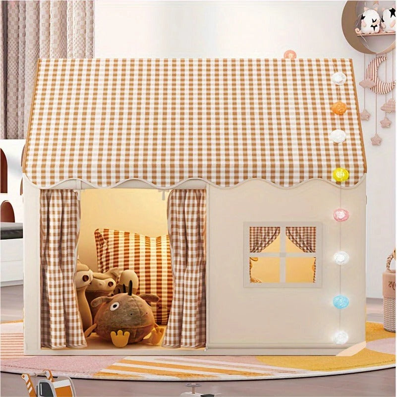 Spielzelt in Hausform für Kinder zum Rollenspiel in Kinderzimmer und Garten – ca. 130 × 99 × 99 cm, leicht, faltbar, schneller Aufbau