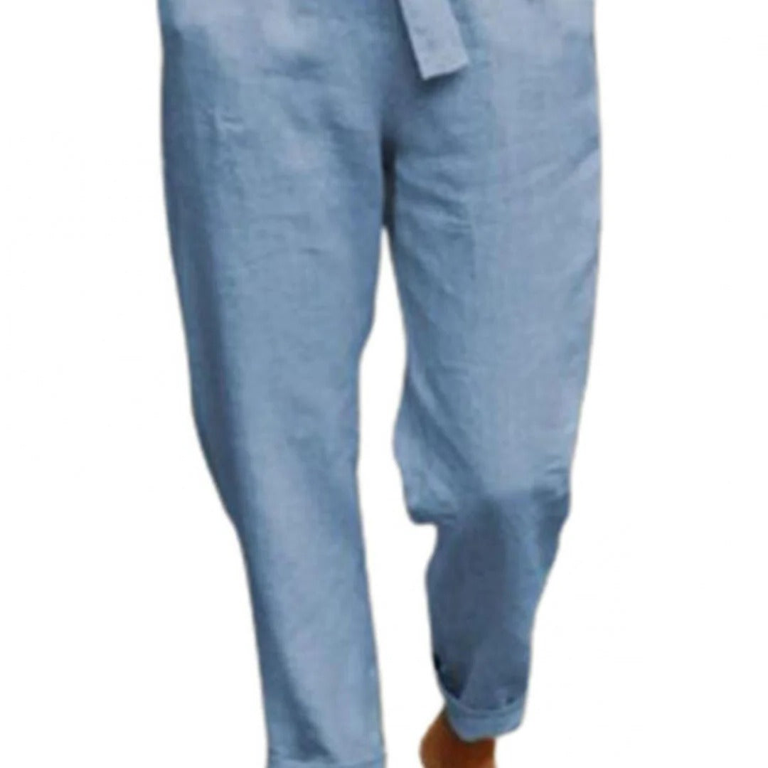 Zweiteiliges Freizeit-Set aus Langarm-Oberteil und Hose für Alltag, Frühjahr und Herbst – Polyester, Rundhals, Bindegürtel, S bis 3XL, 4 Farben
