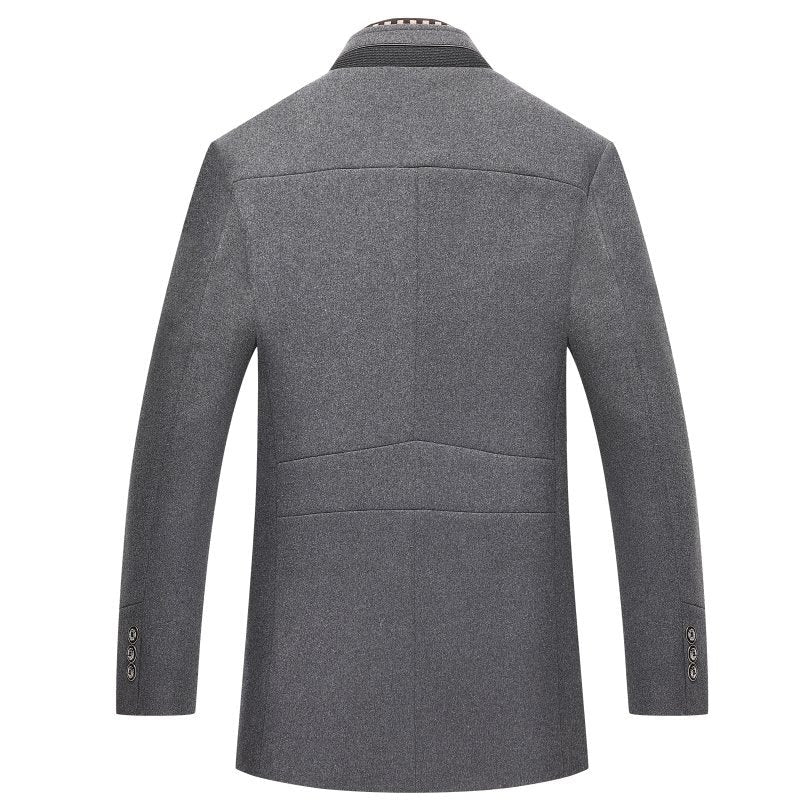 Herrenmantel aus reiner Wolle im klassischen, zeitlosen Design für jeden Kleidungsstil – wärmend, S bis 3XL, Braun, Blau, Schwarz oder Grau