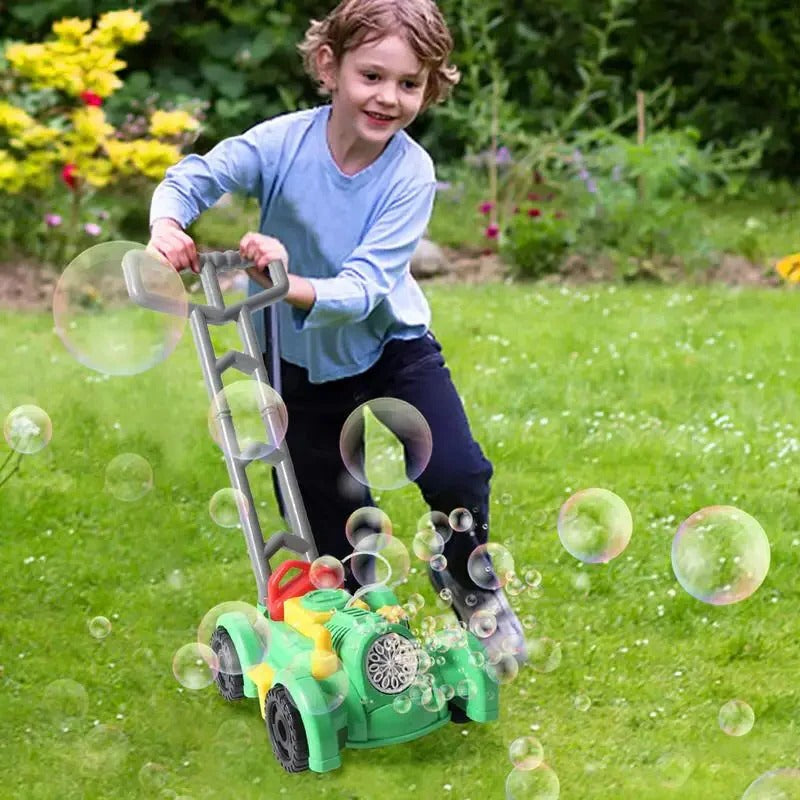 Seifenblasen-Rasenmäher als Spielzeug für Kinder im Garten und draußen – Seifenblasenmaschine in Rasenmäher- oder Panzerwagen-Form, 6 Farbvarianten