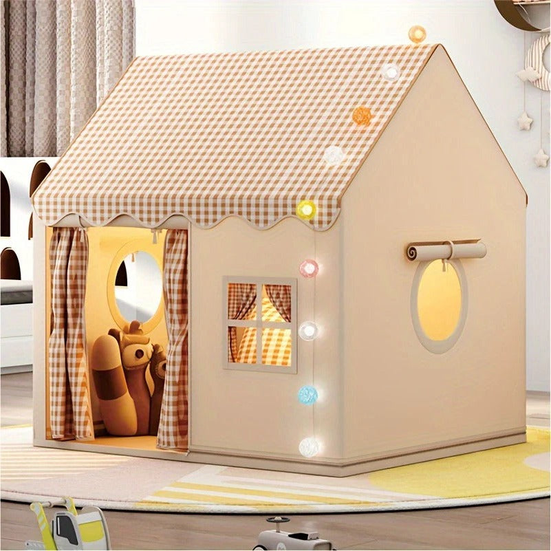 Spielzelt in Hausform für Kinder zum Rollenspiel in Kinderzimmer und Garten – ca. 130 × 99 × 99 cm, leicht, faltbar, schneller Aufbau
