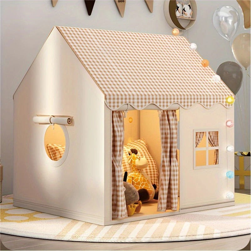 Spielzelt in Hausform für Kinder zum Rollenspiel in Kinderzimmer und Garten – ca. 130 × 99 × 99 cm, leicht, faltbar, schneller Aufbau