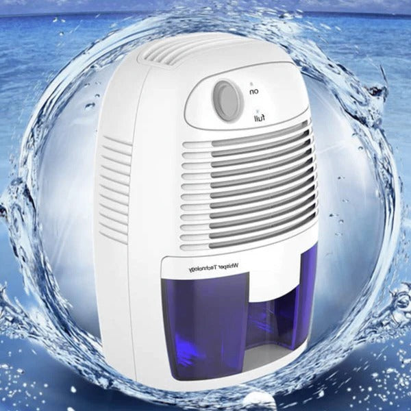 Tragbarer Mini-Luftentfeuchter für Keller, Garage und Abstellraum – kompakt für Regal und Nische, entnehmbarer Wasserbehälter, auch für Wohnwagen