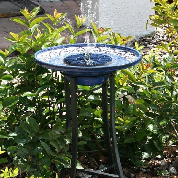 Solar-Springbrunnen für Vogeltränke, Gartenteich und Terrasse – Ø 17,5 cm, 4 Sprühbilder, schwimmend, ohne Kabel und Batterien, Schwarz