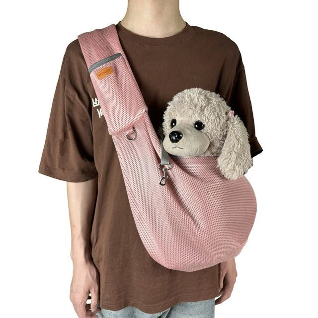 Atmungsaktive Hunde-Umhängetasche für kleine Hunde bei Spaziergängen und Ausflügen – bis ca. 7 kg, offene Oberseite, verstellbarer Gurt, 6 Farben