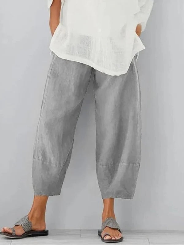 Leichte Damen-Leinenhose für Sommer, Stadtbummel und Tage am Meer – atmungsaktiv, eleganter Schnitt, Größen S bis 5XL, 4 Farben