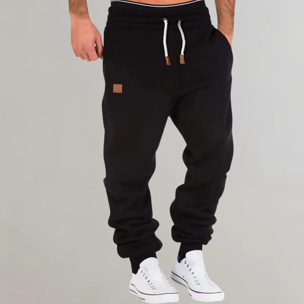Jogginghose für Herren aus Baumwolle mit weitem Schnitt und verstellbarem Bund für Sport und Zuhause – S bis 3XL, 5 Farben von Grau bis Schwarz