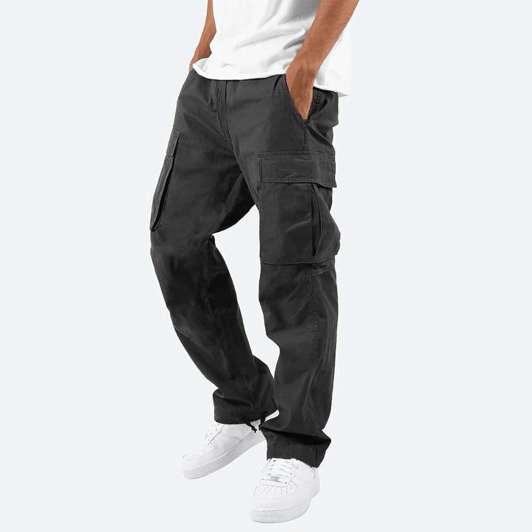 Cargohose für Herren mit Gummibund und Cargotaschen für Freizeit, Büro und Outdoor – Kordelzug, Saum mit Tunnelzug, S bis 5XL, 6 Farben