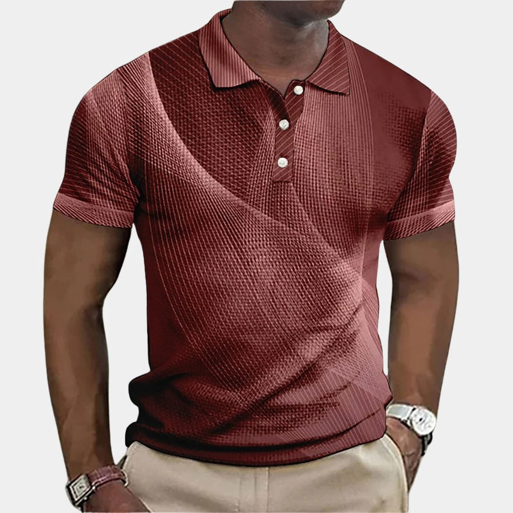 Poloshirt für Herren aus feiner Baumwolle mit klassischer Passform für Büro und Alltag – Smart-Casual-Look, S bis XL, 5 Farben von Rot bis Grün