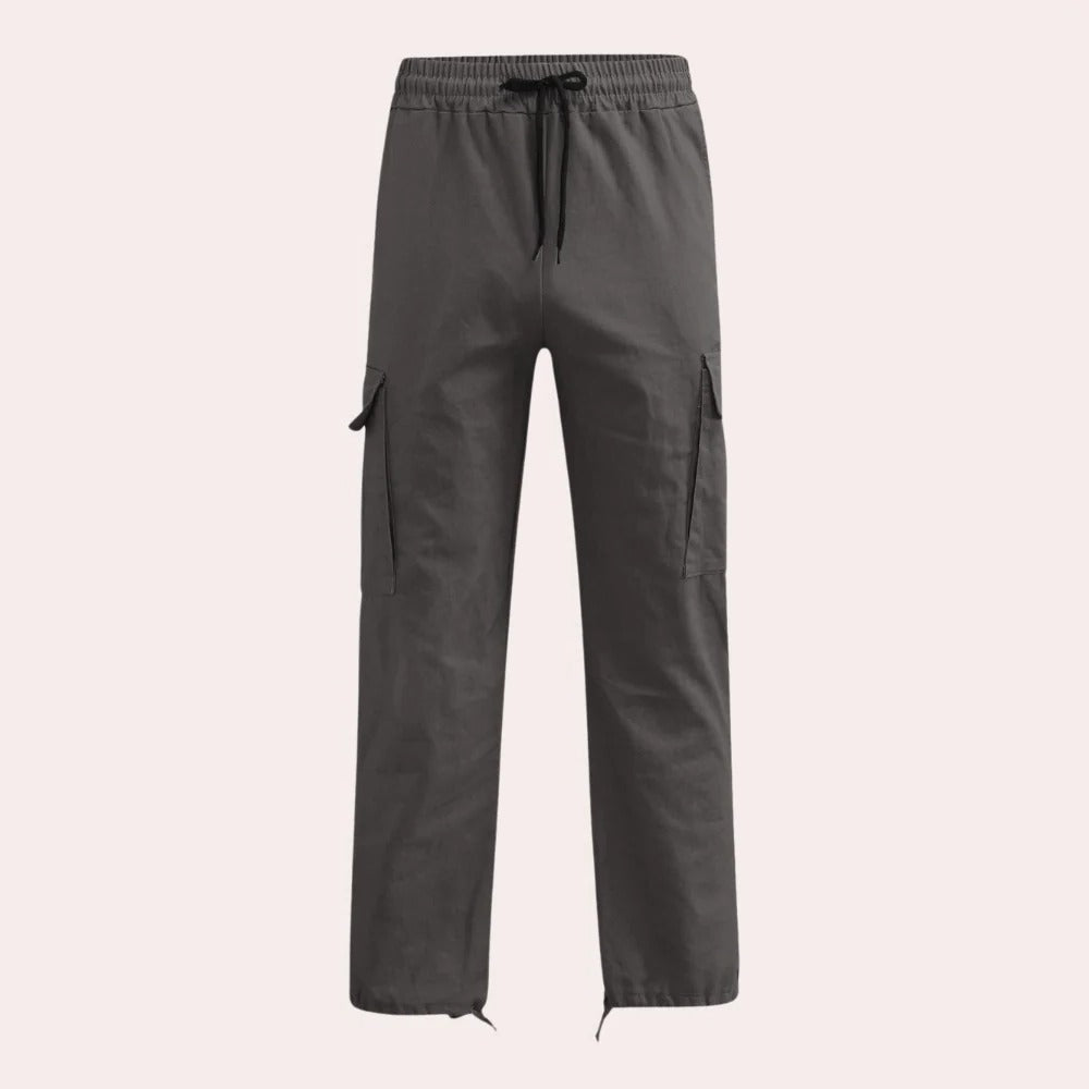 Cargohose für Herren mit Gummibund und Cargotaschen für Freizeit, Büro und Outdoor – Kordelzug, Saum mit Tunnelzug, S bis 5XL, 6 Farben