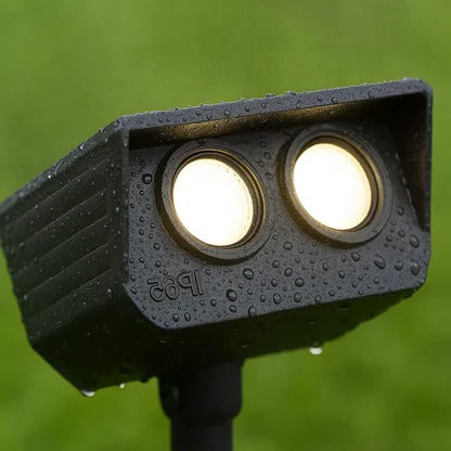 Solar-LED-Strahler mit Zoomlinse für Garten, Rasen und Terrasse – IP65, RGB und Warmweiß 3000 K, bis 12 h Leuchtdauer, Schwarz