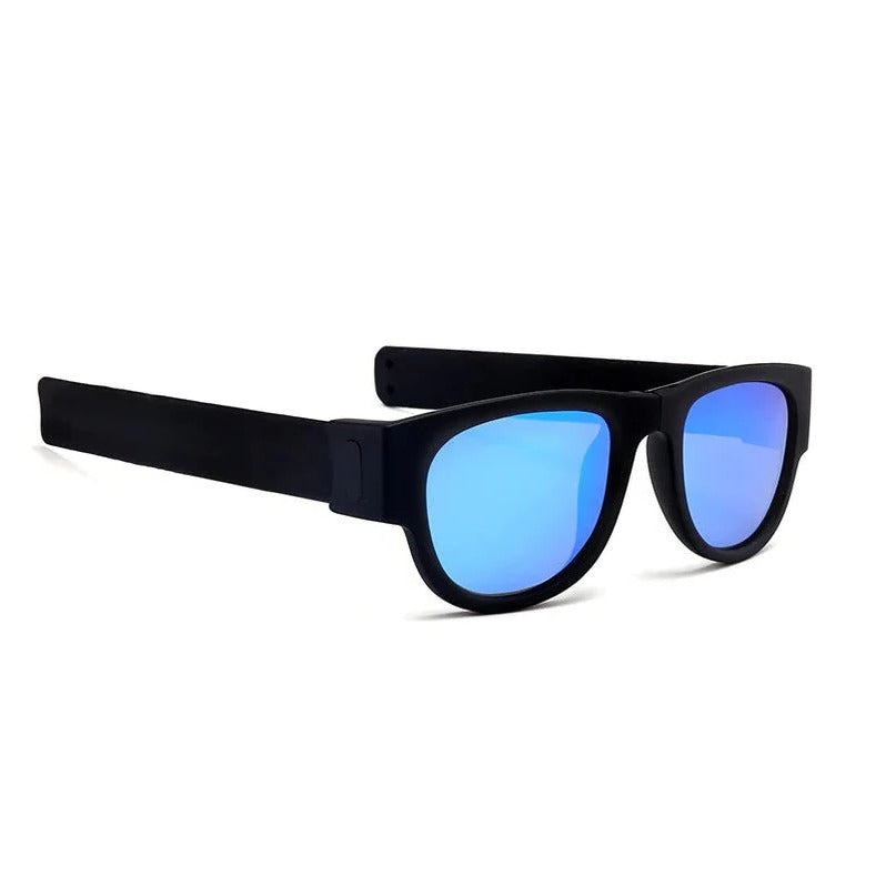 Faltbare Sonnenbrille aus Kunststoff mit Wickelbügeln für Outdoor und unterwegs – 13,5 × 5 cm, polarisiert, verspiegelt oder UV400, 19 Farben